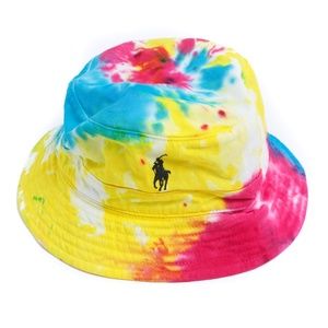 Polo Ralph Lauren Tye Dye Pony 100% Cotton Logo Bucket Hat NWOT, L/XL NWOT